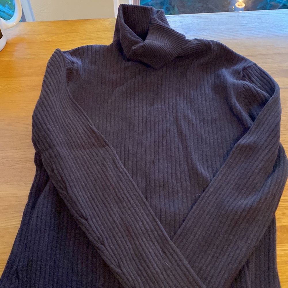 Chico’s ribbed tneck, chocolate brown size 0